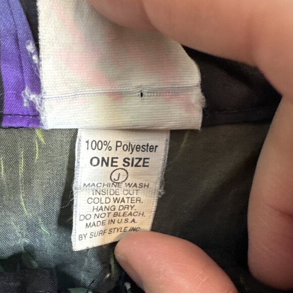 Surf Style Neon Abstract Lightning Print Half Zip Windbreaker One Size Retro 90s - Picture 6 of 6